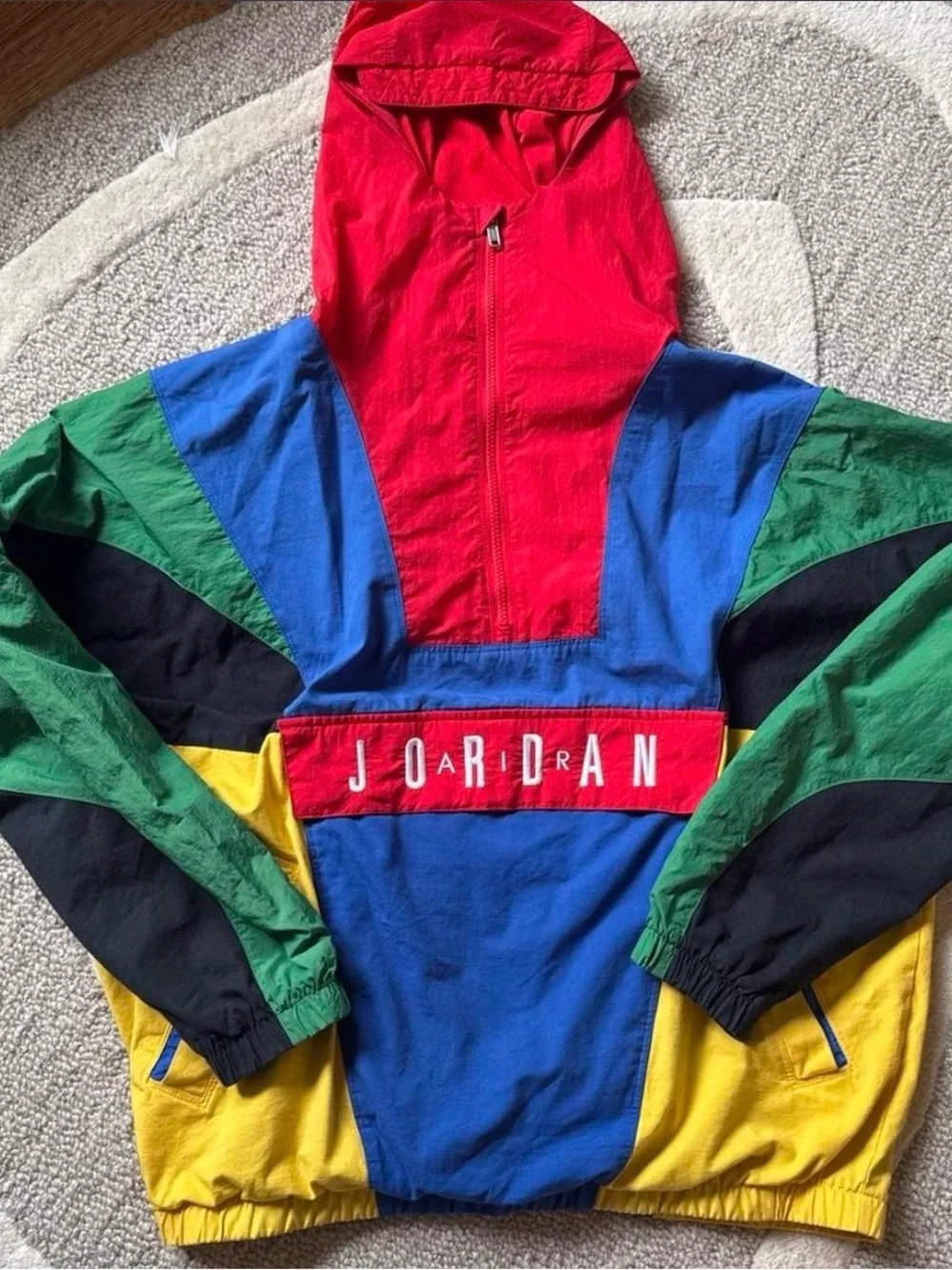 Jordan Colorblock Pullover Hoodie - Red/Blue/Black